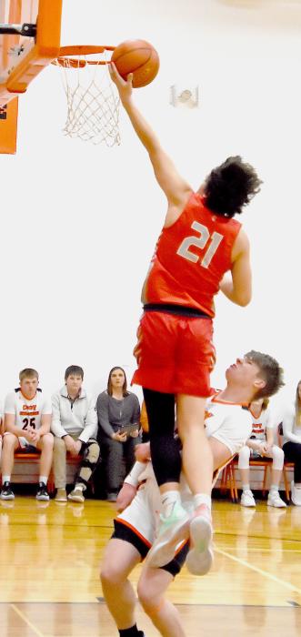 Andon Olson #21 was the lead scorer in the game against Cody-Kilgore with 24 points.