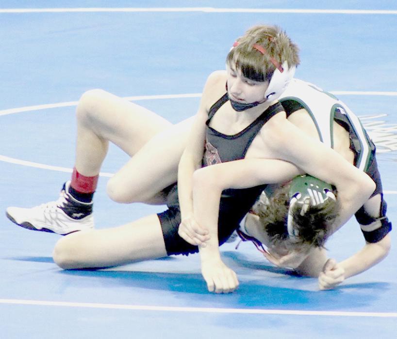 Freshman Louden Grooms wrestled at 106#. “He went 0-2 but gained valuable experience,” said Coach Shane Allison.