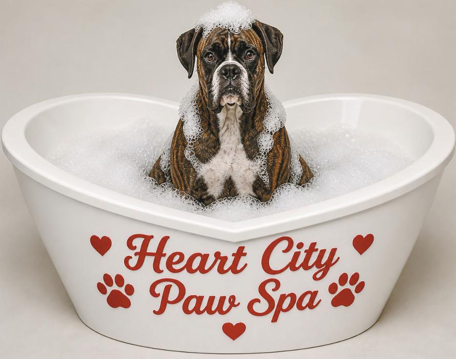 “Spending the whole day loving on dogs is a dream come true for me. I look forward to serving you and your furry family members,” said Pam Battershaw, owner of Heart City Paw Spa, LLC.