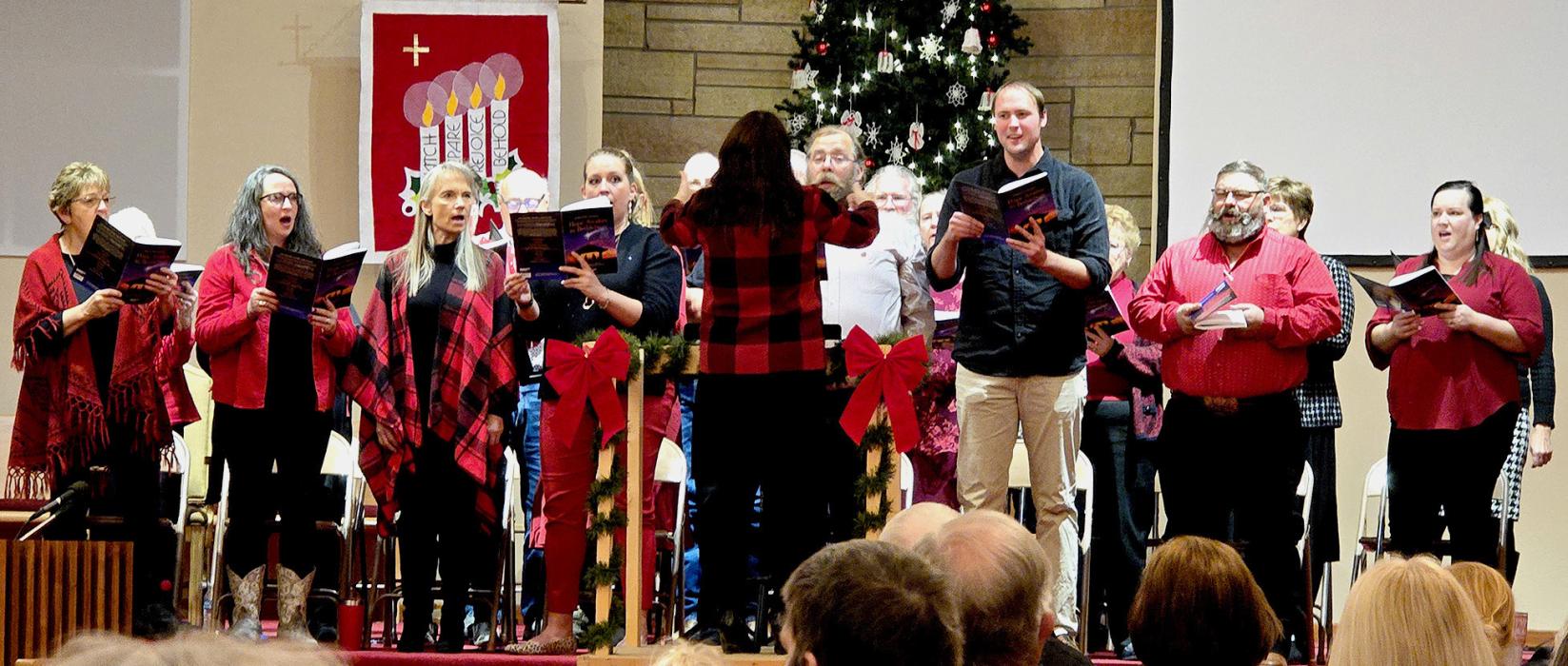 The Methodist Church’s choir sang Christmas songs of our Savior’s birth, under the direction of Bethany Springer. Photos by Laura Vroman