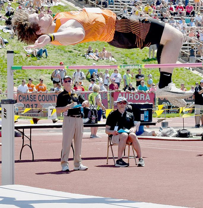 Cody-Kilgore senior Jacob Knox placed fifth in the Class D Boys High Jump, clearing 6’ 3”.