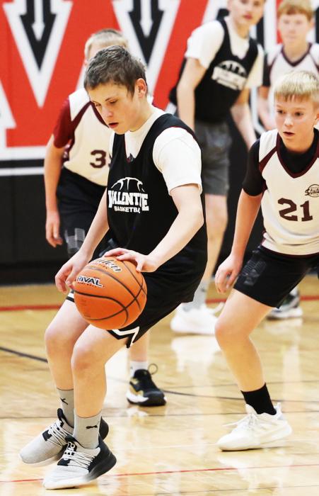 Ryker Liddy protecting the ball.
