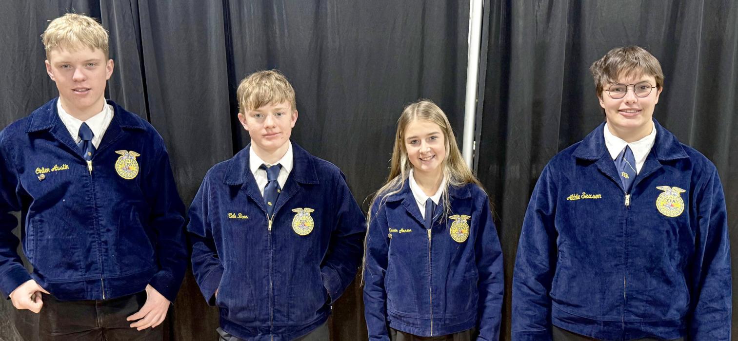 Natural Resources Team from L to R: Colter Austin, Cole Boes, Kassie Hanson, and Addie Sexson.