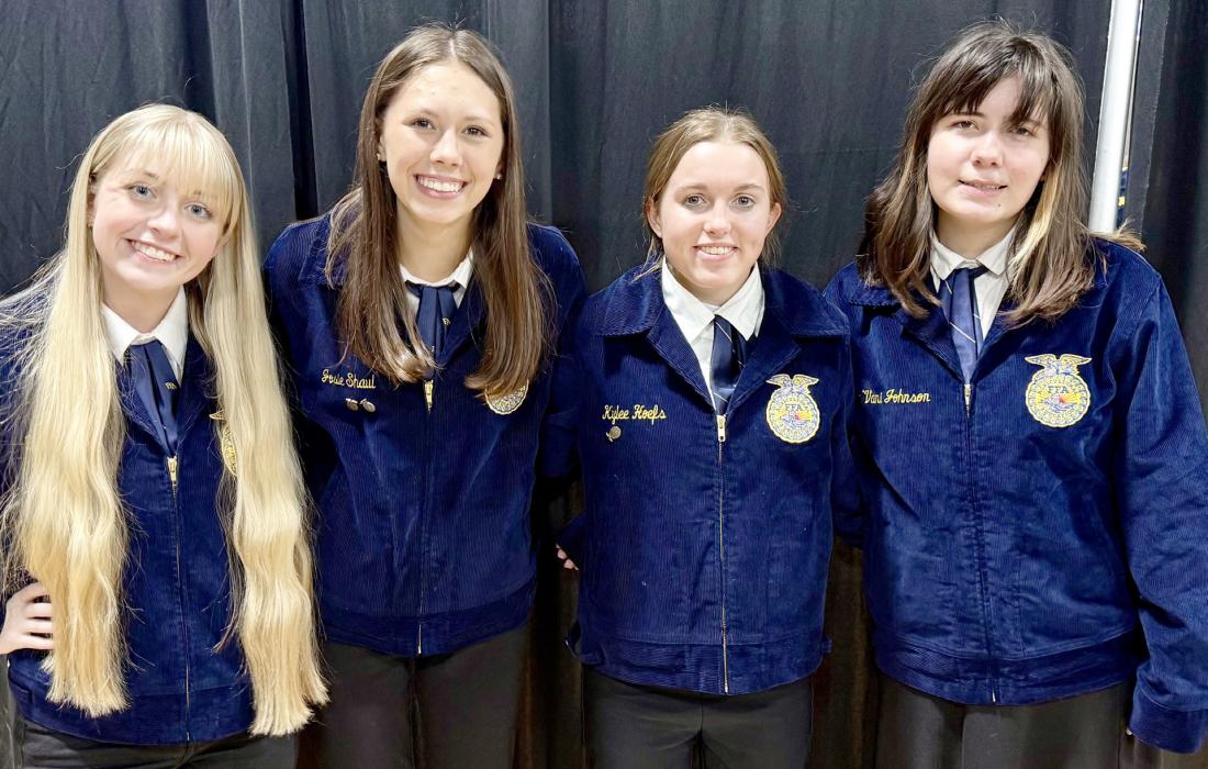 Floriculture from L to R: Rylee Ward, Josie Shaul, Kylee Hoefs, Vani Johnson.