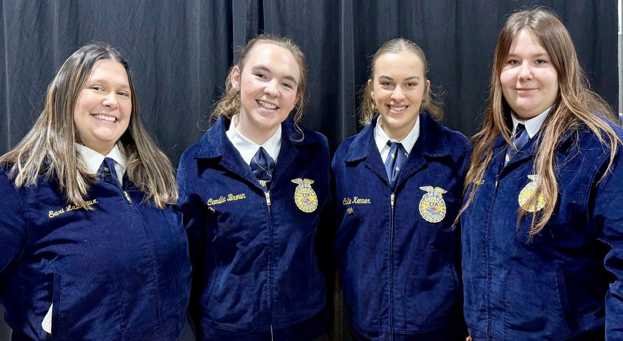 Ag Sales, from L to R: Sari LaDeaux, Camilla Brown, Callie Kenner, Ruby Shelbourn.