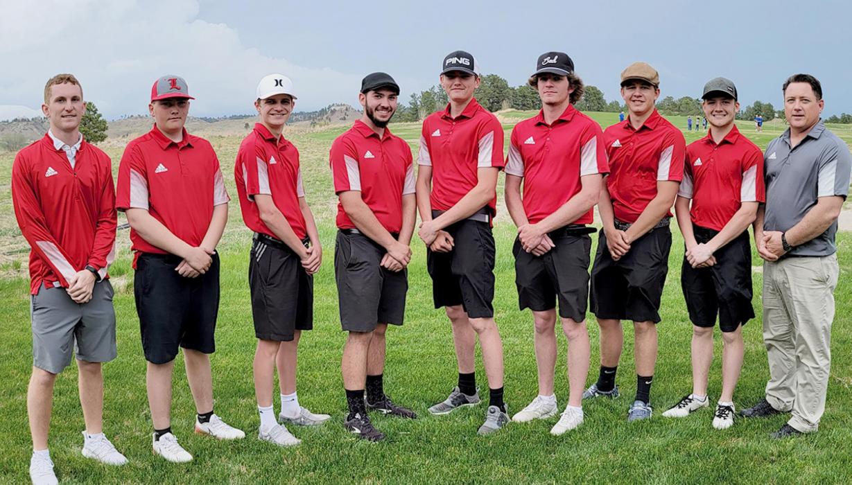 Pictured are from L to R: Coach Coleman, Brayden Grubham, Cooper Jordan, Sean Springer, Jackson Ravenscroft, Cameron Jordan, Hayden Larabee, Logan Muirhead, and Coach Muirhead.