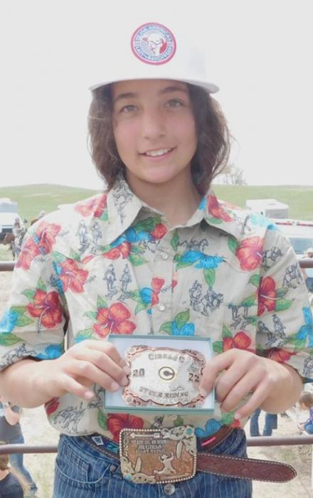 Mikena Sterkel 2022 Fall Calf Riding, and Ranch Horse Race Winner.