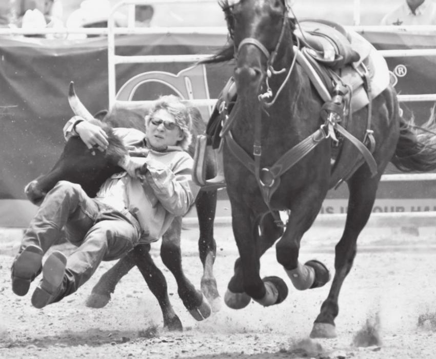 Schrunk of Valentine in the Steer Wrestling. Photo by Steve Moseley/York News-Times
