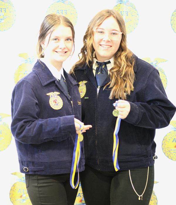 Sheldyn Rodgers and Gracey Taylor earned first in Food Science.