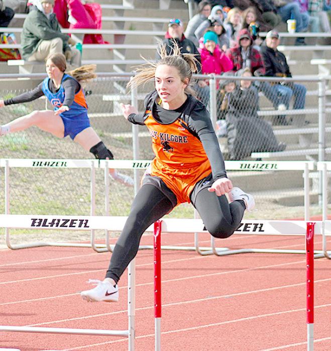Ally Heath in the 100 Meter Hurdles.