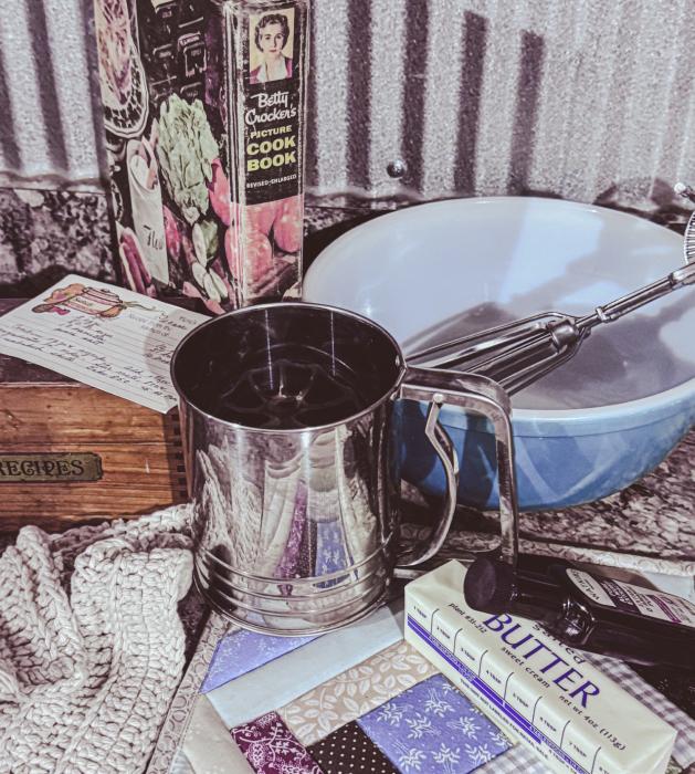 Bringing out old recipes calls for your family’s treasured bowls, mixer, cookbooks, to pass down the tradition. Photon by Tina Boone