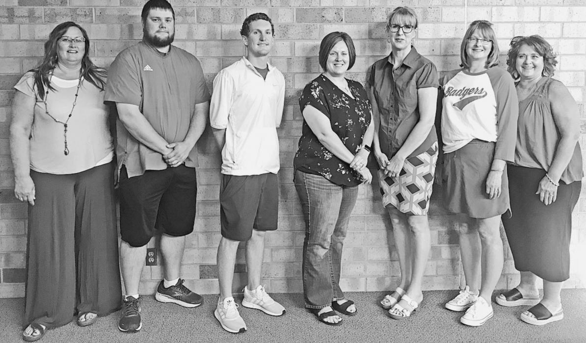 Pictured are from L to R: Shawna Fullerton, Ben Shelbourn, Brooks Coleman, Kara Brashears, Janell Stoeger, Janet Shelbourn, Teresa Halley.