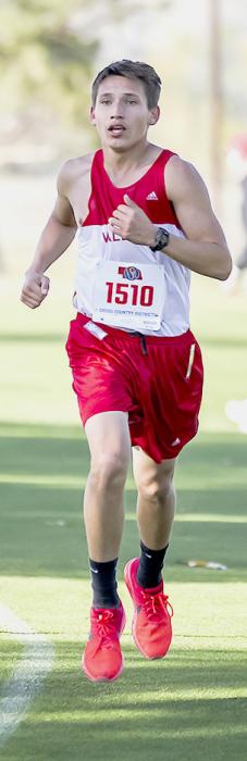 Anthony Gillette running the Class C-5 District XC in Ogallala.