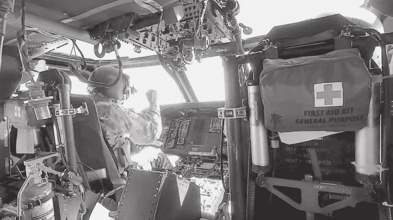 Blackhawk helicopter picks up KVSH