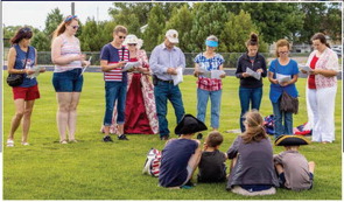 Let Freedom Ring was held immediately after the parade at Badger Field, with the reading of the Declaration of Independence.