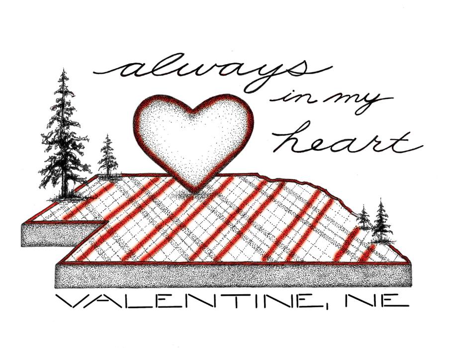 Joan Swim wins the annual Chamber of Commerce’s Valentine’s Day card contest