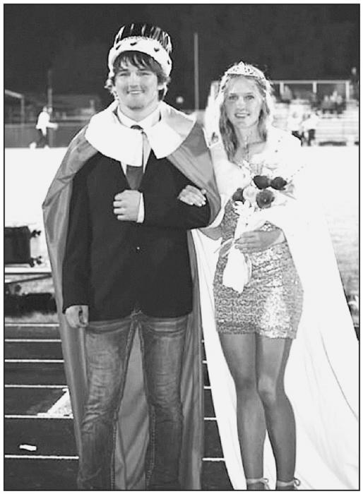 Crowned at half-time were the Badger Homecoming King Tagg Buechle, and Queen Becca McGinley.