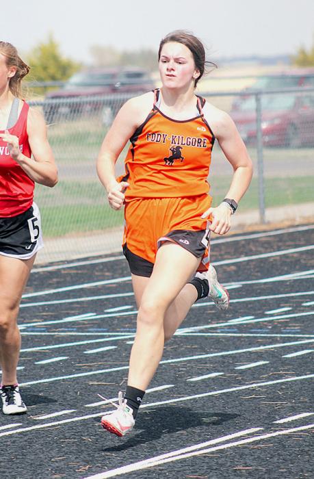 Aubree Johnson in the 200 Meter Dash where she placed first.