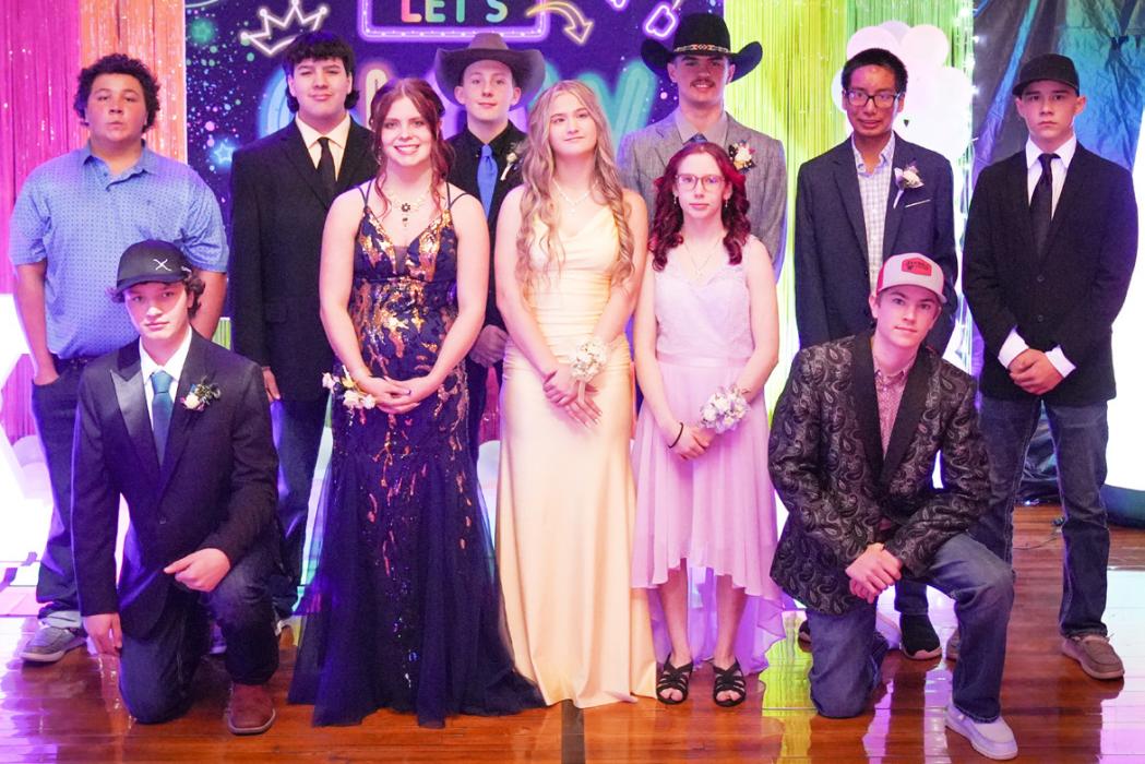 C-K freshman class (2029), at left, is pictured, back row, L to R:Back row (L-R): Coyoke Sterkel, Daltyn Schmit, Bentley Ford, Greyson Hollopeter, Wayne Orrock, and Knox Wobig. Front row, L to R: Ashley Farley, Aspen Sinkler, and Connor Simmons.