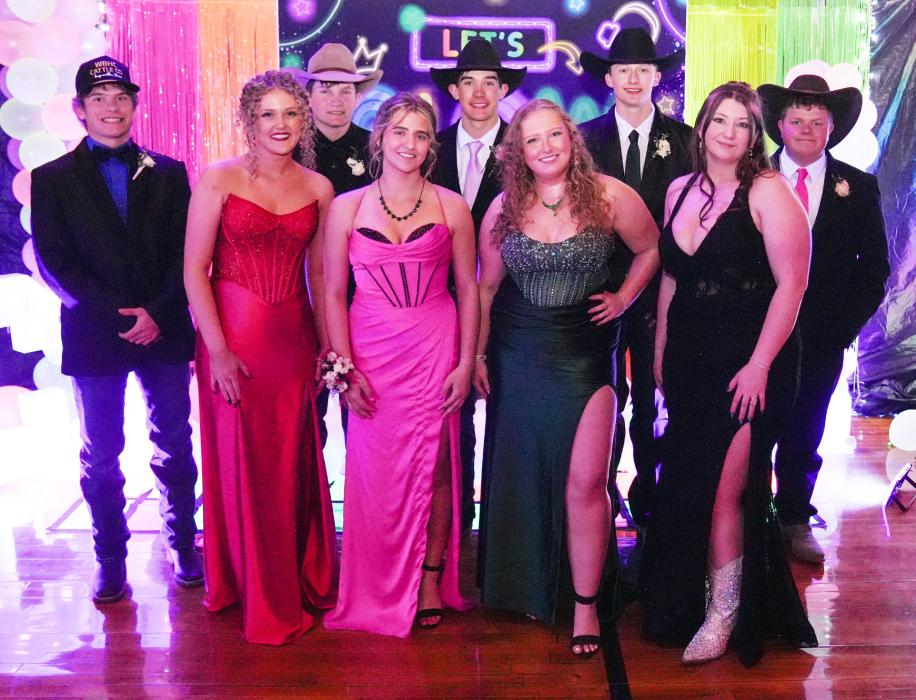 The 2026 Cody-Kilgore senior class is pictured, back row, L to R: Kaden McNare, Hesston Fay, Blake Lancaster, Cash Cooper, and J.D. Morris. Front row, L to R: Kayleigh Ravenscroft, Rachel Farley, Kynzee McConaughey, and Makynna Tucker.