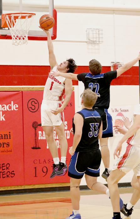 Andon Olson #1 makes a lay-up in the game against O’Neill Eagles.