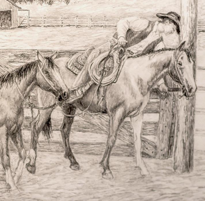 On a very windy, Friday, May 26, 2023 in an effort to showcase the artistic talent that is within the community, the inaugural Art Walk was held. Pictured above is a drawing created by Dave Price for Security First Bank’s annual calendar. Artists were creating out on the sidewalks, or inside various downtown businesses.